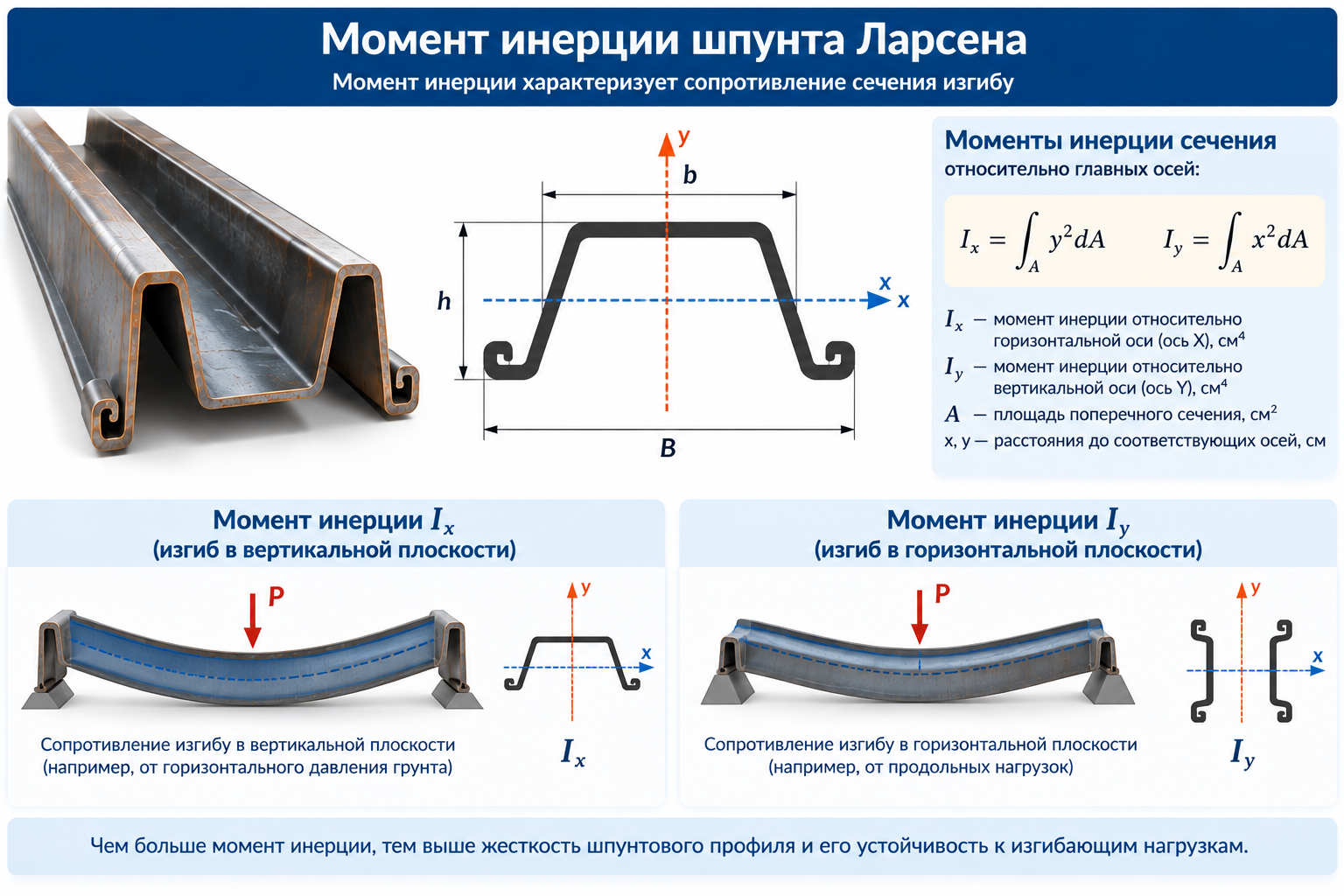 Момент инерции шпунта